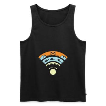 Holzfäller Geschenk Forstwirt - Männer Premium Bio Tank Top - Schwarz - Vorne - Michal (187cm)