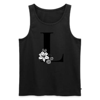 Buchstabe L - Männer Premium Bio Tank Top - Schwarz - Vorne - AI Model Male 178 light (178cm)