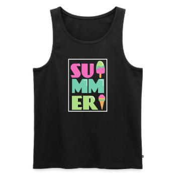 kawaii Ice Pop - Men's Premium Organic Tank Top - black - Front - Michal (187cm)