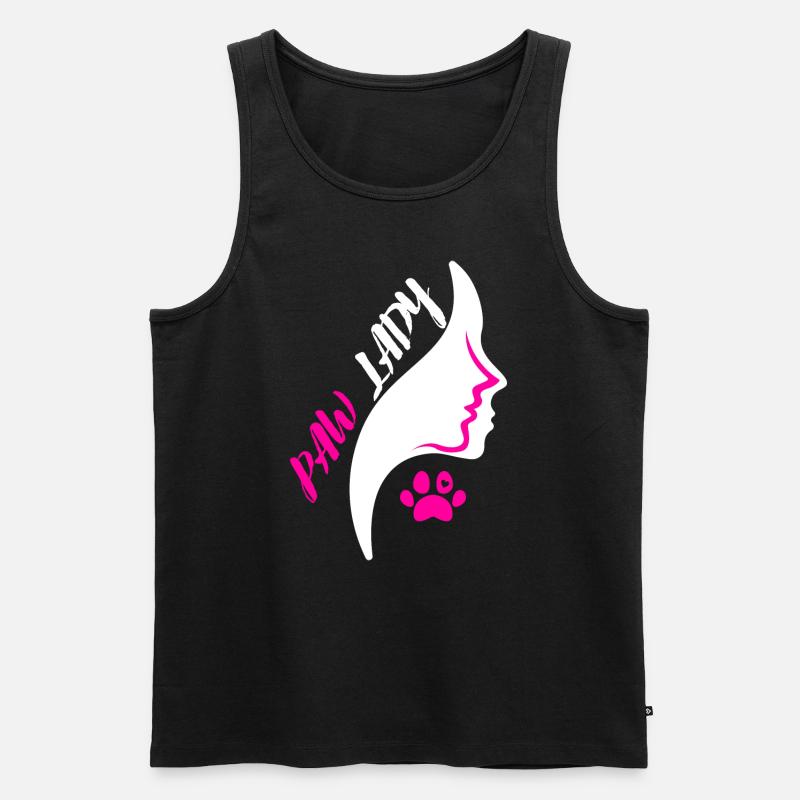 Pfoten-Dame - Männer Premium Bio Tank Top - Schwarz