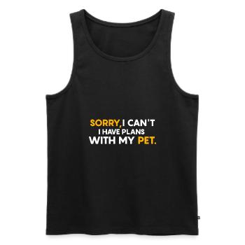 Sorry, I can't, I have plans with my pet. - Men's Premium Organic Tank Top - black - Front - Michal (187cm)