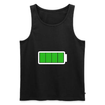 Battery - Fully charged | Energy - Men's Premium Organic Tank Top - black - Front - AI Model Male 178 light (178cm)