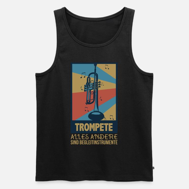 Trompeter Geschenkidee Blasmusiker Trompete - Männer Premium Bio Tank Top - Schwarz