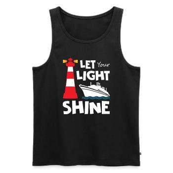Let Your Light Shine - Männer Premium Bio Tank Top - Schwarz - Vorne - AI Model Male 178 light (178cm)