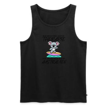 Australien süß Koala lustig Surfen Geschenkidee - Männer Premium Bio Tank Top - Schwarz - Vorne - AI Model Male 178 light (178cm)