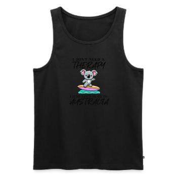 Australia Koala Cute Gift Idea Surfing - Men's Premium Organic Tank Top - black - Front - Michal (187cm)