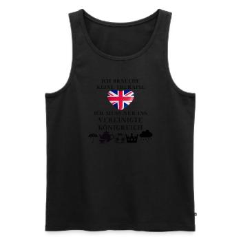 UK Großbritannien lustig Geschenkidee Union Jack - Männer Premium Bio Tank Top - Schwarz - Vorne - AI Model Male 178 light (178cm)