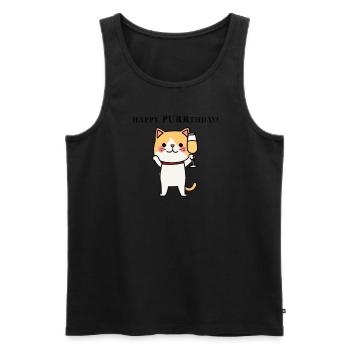 Cat Cute Happy Birthday Gift Idea Birthday - Men's Premium Organic Tank Top - black - Front - Michal (187cm)