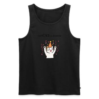 Katze Glückwunsch Congratulations Geschenkidee süß - Männer Premium Bio Tank Top - Schwarz - Vorne - Michal (187cm)