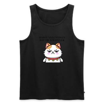 Chat agacé Drôle Idée cadeau de Saint-Valentin - Débardeur bio Premium Homme - noir - Devant - AI Model Male 178 light (178cm)