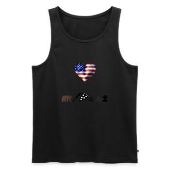 USA Geschenkidee Amerika amerikanisch american - Männer Premium Bio Tank Top - Schwarz - Vorne - Michal (187cm)