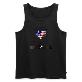 USA lustig Therapie Geschenkidee Amerika - Männer Premium Bio Tank Top - Schwarz - Vorne - Michal (187cm)