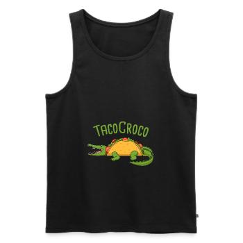 Mexikanisches Essen Fiesta Taco Tacocroco - Männer Premium Bio Tank Top - Schwarz - Vorne - Michal (187cm)