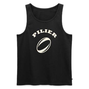 rugby position pilier - Débardeur bio Premium Homme - noir - Devant - Michal (187cm)