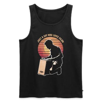 Cajon-Spieler-Geschenk - Männer Premium Bio Tank Top - Schwarz - Vorne - Michal (187cm)