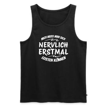 Lustiger Spruch Humor Geschenkidee Witzig Ironie - Männer Premium Bio Tank Top - Schwarz - Vorne - AI Model Male 178 light (178cm)