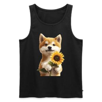 Akita - Männer Premium Bio Tank Top - Schwarz - Vorne - Michal (187cm)