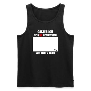 Unterschriften zum 30. Geburtstag - Gästebuch - Männer Premium Bio Tank Top - Schwarz - Vorne - AI Model Male 178 light (178cm)