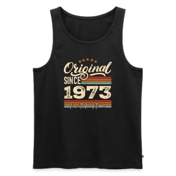 Original 1973 Jahrgang - 1973 Geburtstagsgeschenk - Männer Premium Bio Tank Top - Schwarz - Vorne - AI Model Male 178 light (178cm)