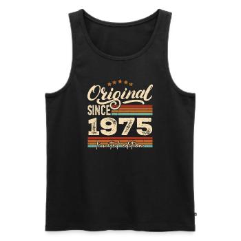 Original 1975 Jahrgang - 1975 Geburtstagsgeschenk - Männer Premium Bio Tank Top - Schwarz - Vorne - AI Model Male 178 light (178cm)