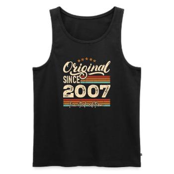 Original 2007 Jahrgang - 2007 Geburtstagsgeschenk - Männer Premium Bio Tank Top - Schwarz - Vorne - AI Model Male 178 light (178cm)