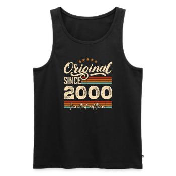 Original 2000 Vintage - 2000 Birthday Gift - Men's Premium Organic Tank Top - black - Front - AI Model Male 178 light (178cm)