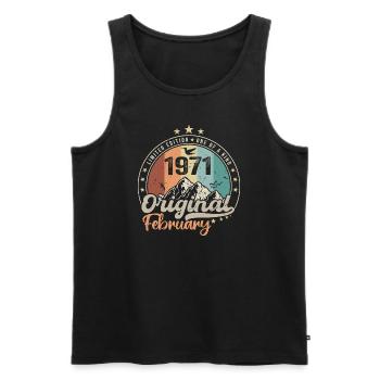Legenden geboren im Februar 1971 Geschenk 53 Jahre - Männer Premium Bio Tank Top - Schwarz - Vorne - Michal (187cm)