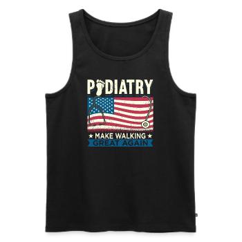 Make Walking Great Again Podiatry Humor - Men's Premium Organic Tank Top - black - Front - AI Model Male 178 light (178cm)