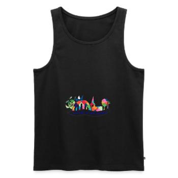 skyline leichlingen jeck und bunt - Männer Premium Bio Tank Top - Schwarz - Vorne - Michal (187cm)