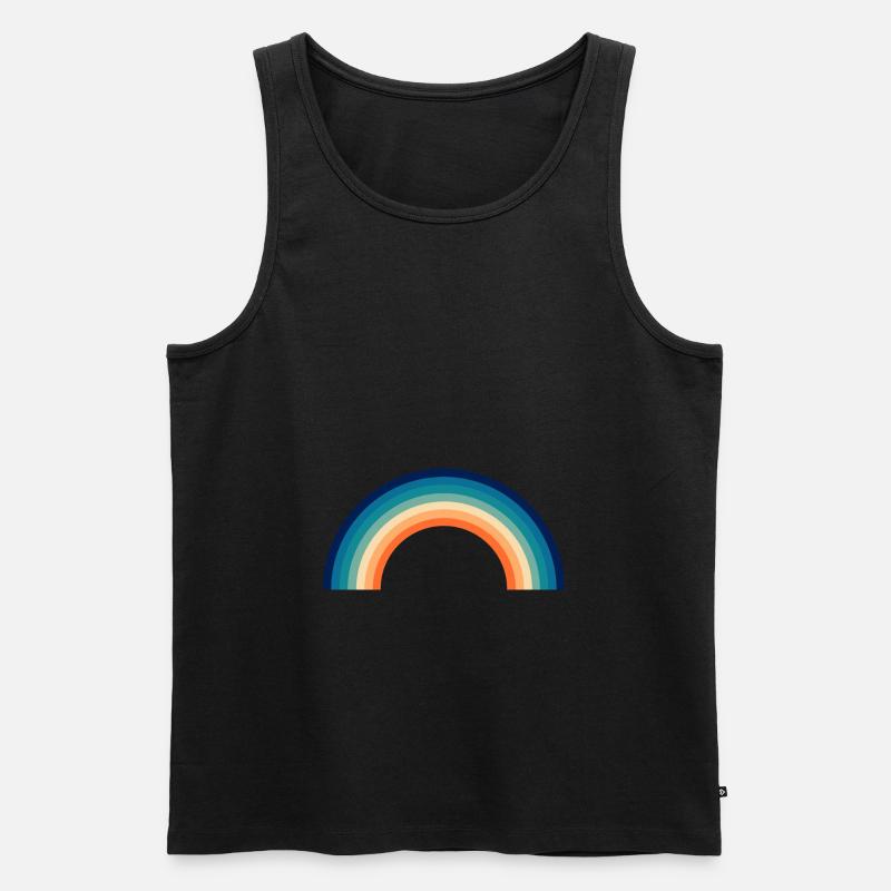 Regenbogen Kinder retro - Männer Premium Bio Tank Top - Schwarz