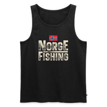 Norvège Pêche à la ligne Pêche - Débardeur bio Premium Homme - noir - Devant - AI Model Male 178 light (178cm)