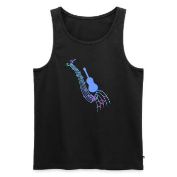 Jazz,Instrumente,Noten,Guitarre,Musik - Männer Premium Bio Tank Top - Schwarz - Vorne - AI Model Male 178 light (178cm)
