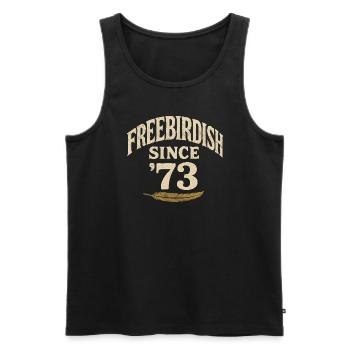 Idée cadeau musique rock Freebirdish depuis '73 - Débardeur bio Premium Homme - noir - Devant - Michal (187cm)