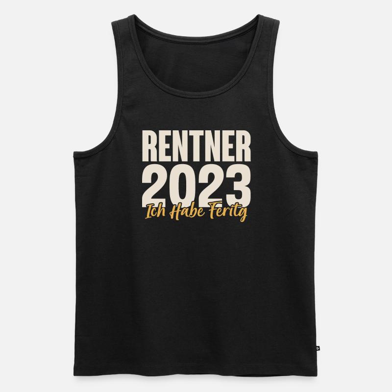 Rentner 2023 Ruhestand - Männer Premium Bio Tank Top - Schwarz