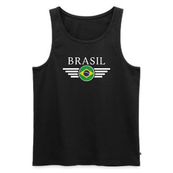 T-shirt design de style brésilien - Débardeur bio Premium Homme - noir - Devant - AI Model Male 178 light (178cm)