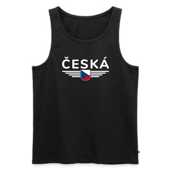 Ich liebe Tschechien T-Shirt Outfit Design - Männer Premium Bio Tank Top - Schwarz - Vorne - AI Model Male 178 light (178cm)
