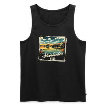 Steinhuder Meer – Sommer. Sonne. Seele baumeln - Männer Premium Bio Tank Top - Schwarz - Vorne - AI Model Male 178 light (178cm)