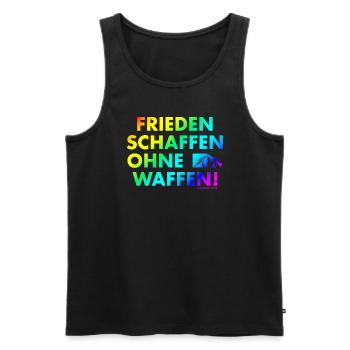 Frieden schaffen ohne Waffen! - Männer Premium Bio Tank Top - Schwarz - Vorne - Michal (187cm)