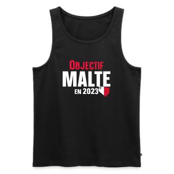 Malte 2023 Maltais Europe Pays Cadeau Humour - Débardeur bio Premium Homme - noir - Devant - Michal (187cm)