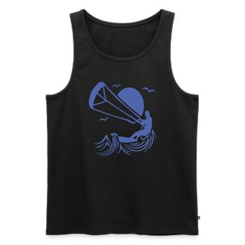 Kitesurfer Silhouette, Kiten Abenteuer Design - Männer Premium Bio Tank Top - Schwarz - Vorne - Michal (187cm)