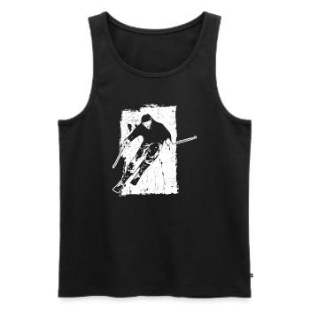 Skiing adventures in grunge style: winter magic in the - Men's Premium Organic Tank Top - black - Front - Michal (187cm)