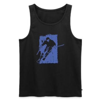Skiing adventures in grunge style: winter magic in the - Men's Premium Organic Tank Top - black - Front - Michal (187cm)