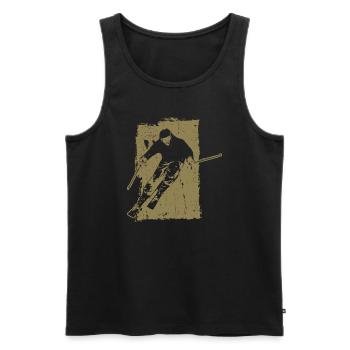 Skiing adventures in grunge style: winter magic in the - Men's Premium Organic Tank Top - black - Front - Michal (187cm)
