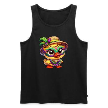 Mardi Gras Cartoon Duck - Débardeur bio Premium Homme - noir - Devant - Michal (187cm)