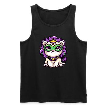 Bande dessinée mignonne de Lion de Mardi Gras - Débardeur bio Premium Homme - noir - Devant - Michal (187cm)