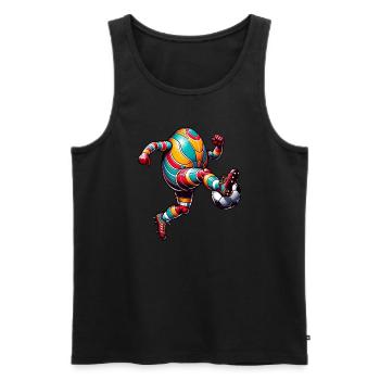 Osterei Fußball, Fußballer Osterdesign - Männer Premium Bio Tank Top - Schwarz - Vorne - AI Model Male 178 light (178cm)
