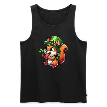 Écureuil effronté de la Saint-Patrick - Débardeur bio Premium Homme - noir - Devant - AI Model Male 178 light (178cm)