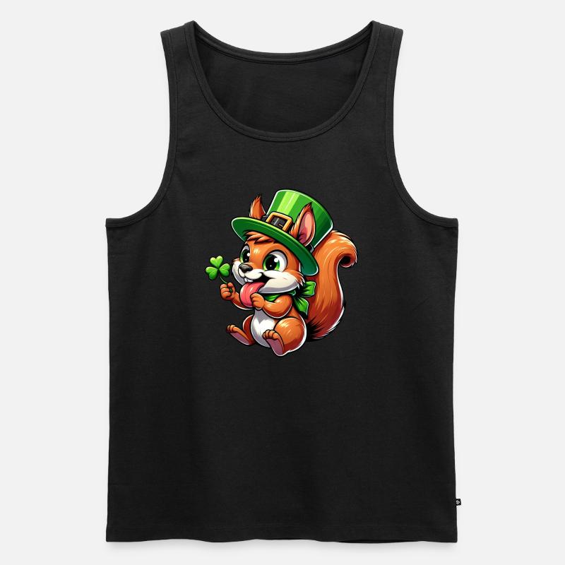 St. Patrick's freches Eichhörnchen - Männer Premium Bio Tank Top - Schwarz