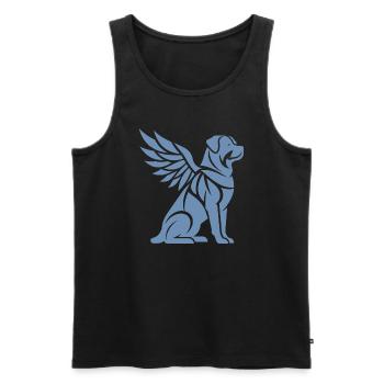 Dog Rottweiler Angel Wings Silhouette - Men's Premium Organic Tank Top - black - Front - AI Model Male 178 light (178cm)