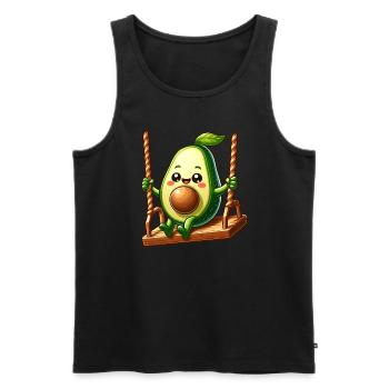 Avocado on the swing - Men's Premium Organic Tank Top - black - Front - AI Model Male 178 light (178cm)